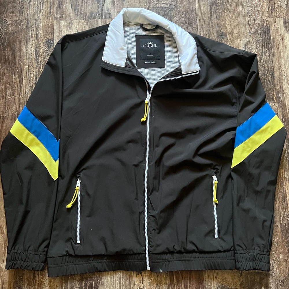 Black Hollister Windbreaker/Light Jacket Size L (Large)